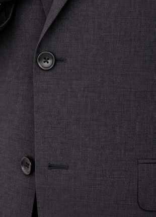 Mens Sartoria Mazara Portly Fit Solid Charcoal Gray Two Button Wool Suit - The Suit Depot