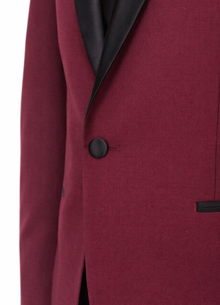 Men's Slim Fit Burgundy 1 Button Shawl Lapel Tuxedo Jacket & Pants - The Suit Depot