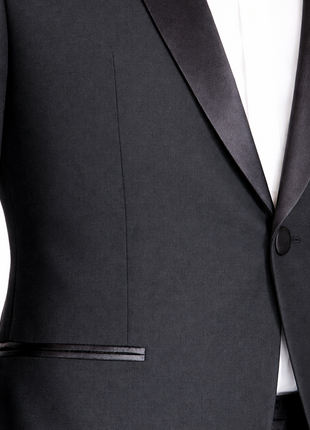 Blujacket Mens Black Shawl Lapel Zignone Wool Slim Fit Tuxedo - The Suit Depot