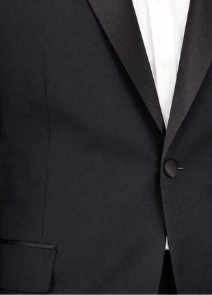 Blujacket Mens Black Peak Lapel Zignone Wool Slim Fit Tuxedo - The Suit Depot