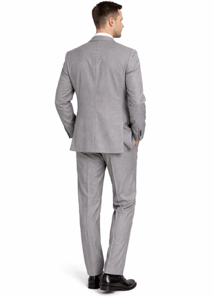 Mazara Mens Classic Fit Light Gray Two Button 100% Wool Suit - The Suit Depot
