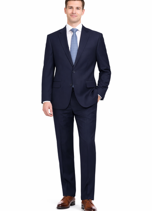Raphael Classic Fit Solid Navy Blue Two Button Wool-touch Suit