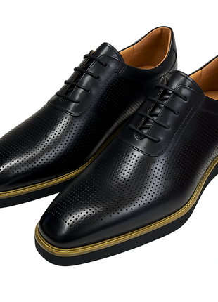 VQ Signature Lorenzo Mens Black Lace-Up Leather Casual Shoes