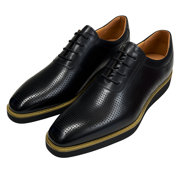 VQ Signature Lorenzo Mens Black Lace-Up Leather Casual Shoes The Suit Depot VQ Signature Lorenzo Mens Black Lace-Up Leather Casual Shoes The Suit Depot
