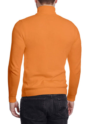 Arthur Black Men's Solid Copper Orange Pullover Cotton Blend Turtleneck Sweater Shirt