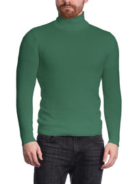 Thumbnail for Arthur Black Men's Solid Hunter Green Pullover Cotton Blend Turtleneck Sweater