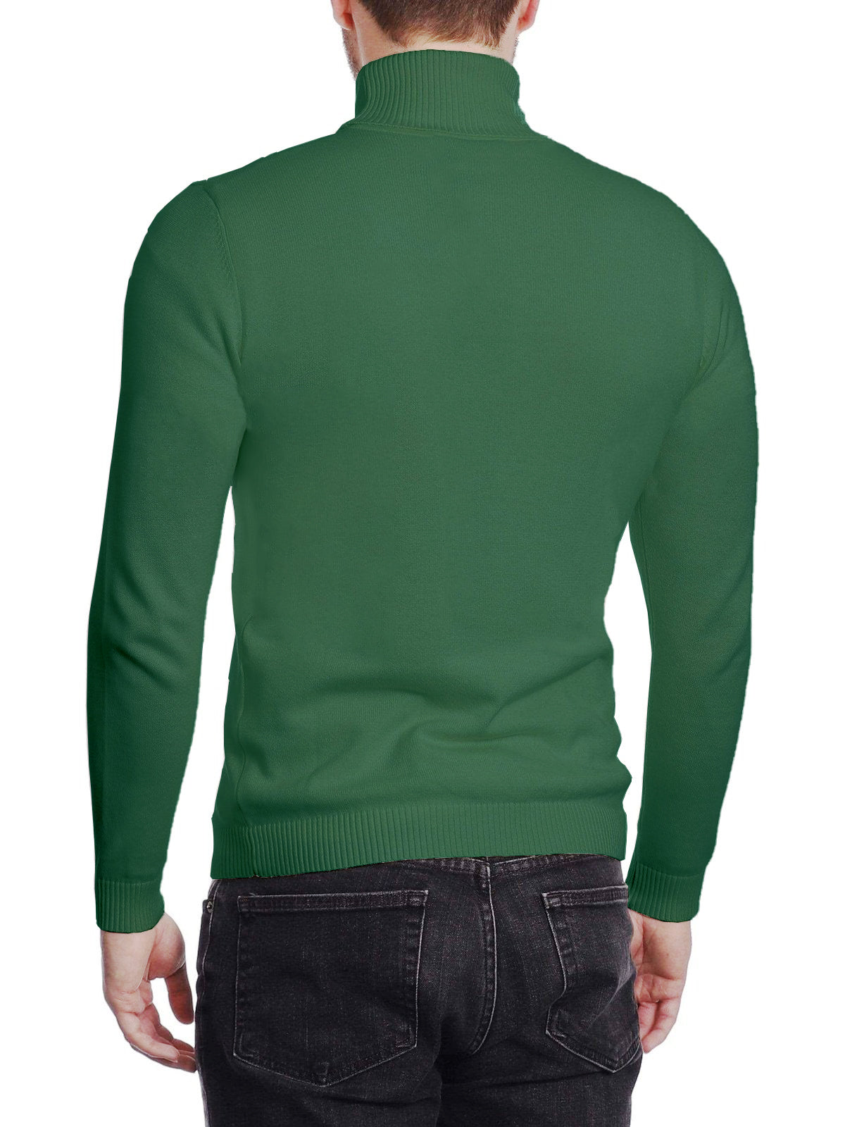 Arthur Black Men&#39;s Hunter Green Pullover Cotton Blend Turtleneck Sweater Shirt