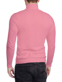 Thumbnail for Arthur Black - Jersey de cuello alto para hombre, color rosa sólido