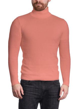 Arthur Black Men's Dusty Rose Pullover Cotton Blend Turtleneck Sweater Shirt