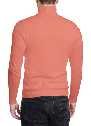 Arthur Black Men's Dusty Rose Pullover Cotton Blend Turtleneck Sweater Shirt