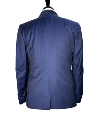Corneliani Mens Solid Navy Fully-Canvassed Shawl Lapels Slim Fit 3-Piece Wool Tuxedo - 42R