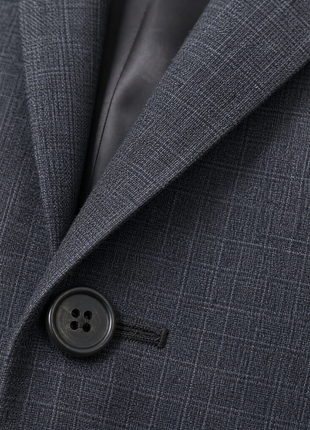 Pal Zileri Mens Gray Micro Check Notch Lapel Classic Fit 2-button Wool Suit - 42L