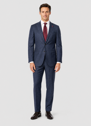 Isaia Mens Blue Windowpane Fully-Canvassed Notch Lapel Classic Fit 2-Button Wool Suit - 40R