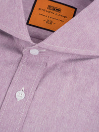 Thumbnail for Steven Land Mens Classic Fit Purple Wrinkle Free Cotton Blend Dress Shirt