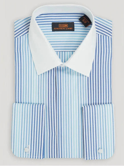 mens blue french cuff dress shirt Modena Navy Small Check French Cuff Dress Shirt M778CA0F