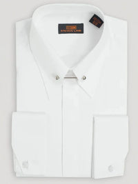 Thumbnail for Steven Land Mens White Classic Fit 100% Cotton French Cuff Dress Shirt