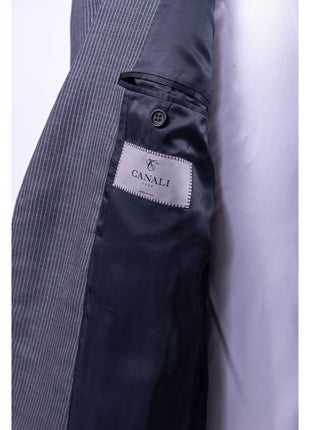 Canali 1934 Mens Gray Pinstriped 42R Drop 6 100% Wool 2 Button Suit