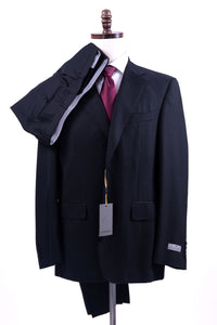 Thumbnail for Canali 1934 Mens Black Pinstriped 42R Drop 6 100% Wool 2 Piece Suit
