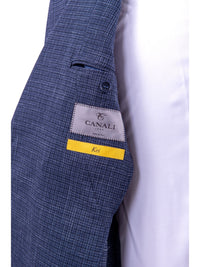 Thumbnail for Canali 1934 Kei Mens Blue Check 42R Drop 8 Wool Silk Linen 2 Button 2 Piece Suit