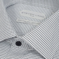 Thumbnail for Steven Land Mens Black Check 100% Cotton Non-Iron Dress Shirt