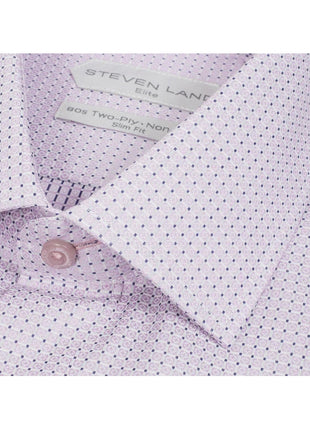 Steven Land Mens Pink Slim Fit 100% Cotton Spread Collar French Cuff Dress Shirt