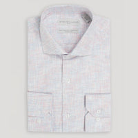 Thumbnail for Steven Land Mens Classic Fit Red & Blue 100% Cotton French Cuff Dress Shirt