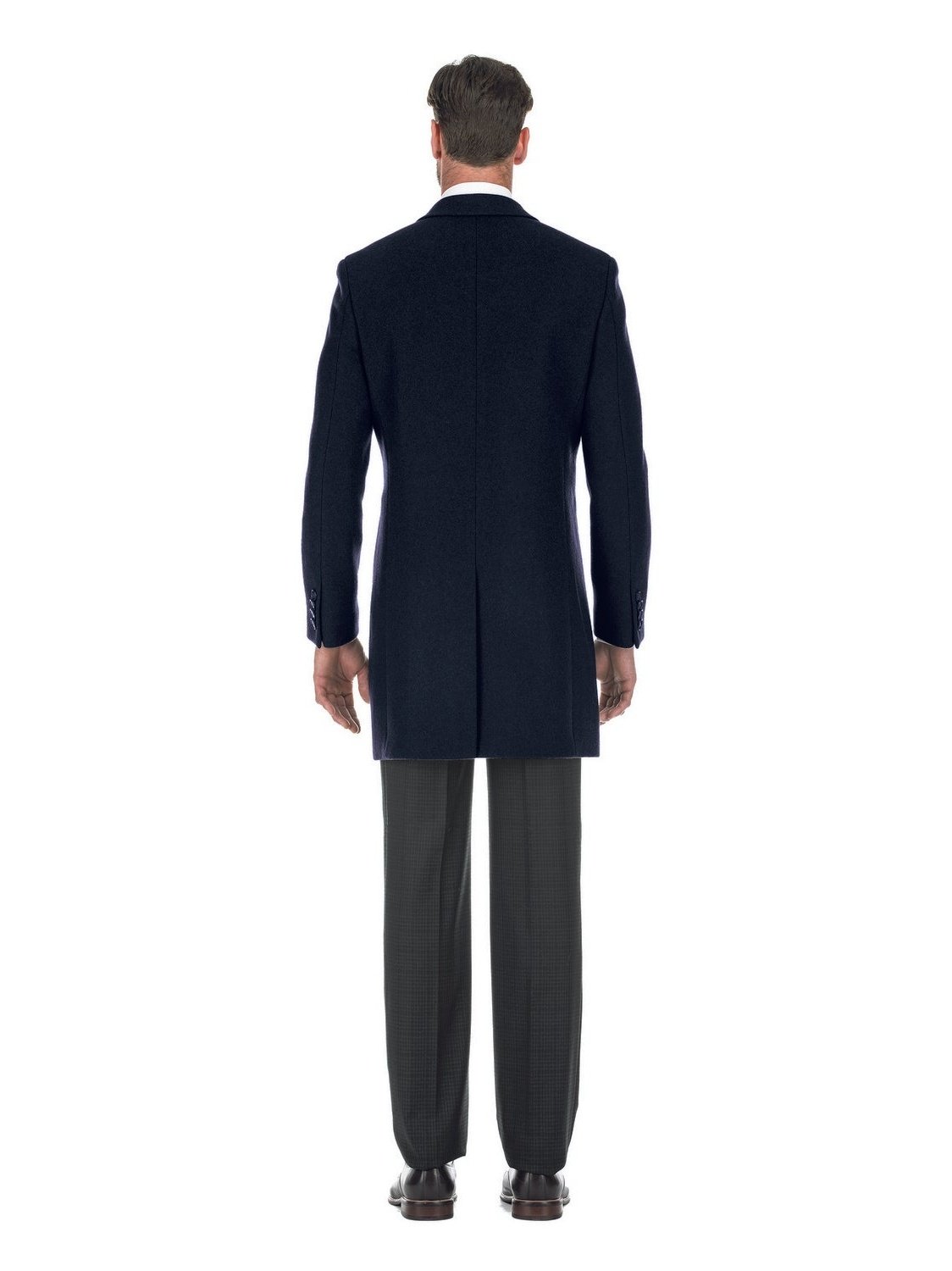 English Laundry Wool Blend Breasted Navy Top Coat