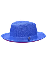 Thumbnail for Mens The Empire Royal Blue Straw Hat