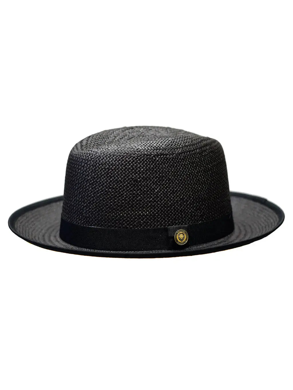 Mens black straw fedora hat on sale