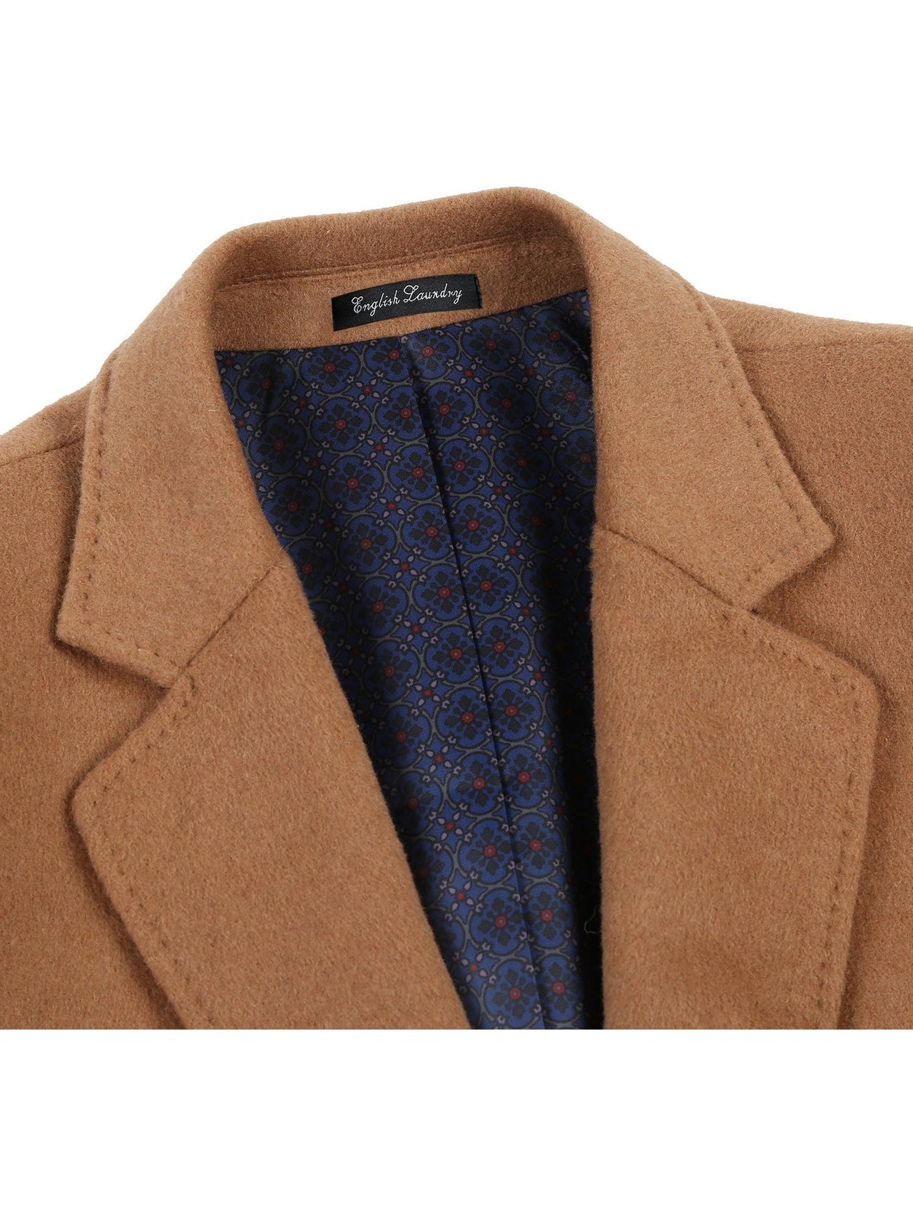 English Laundry Wool Blend Breasted Camel Top Coat