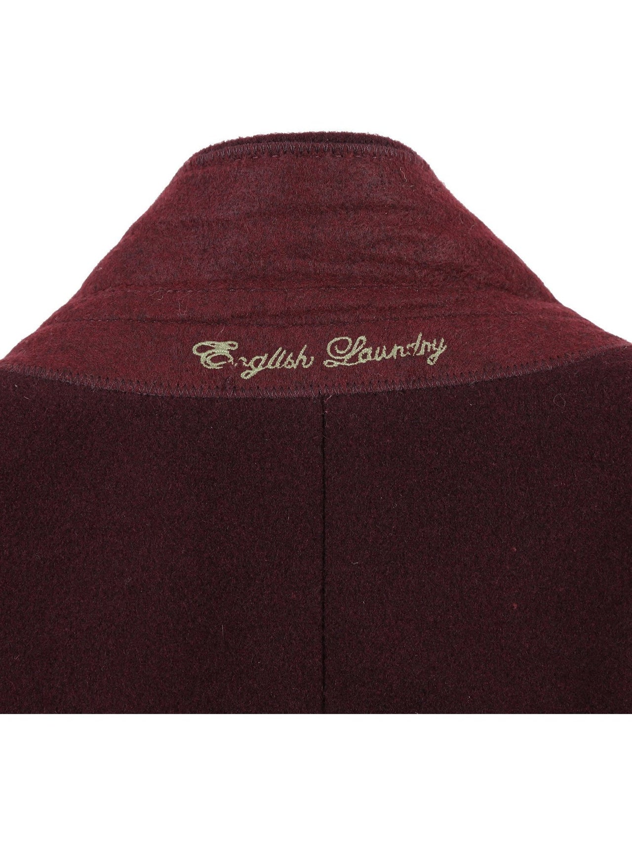 English Laundry Wool Blend Breasted Burgundy Top Coat