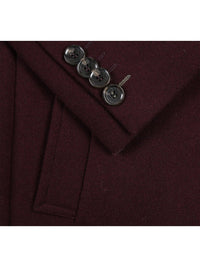 Thumbnail for English Laundry Wool Blend Breasted Burgundy Top Coat