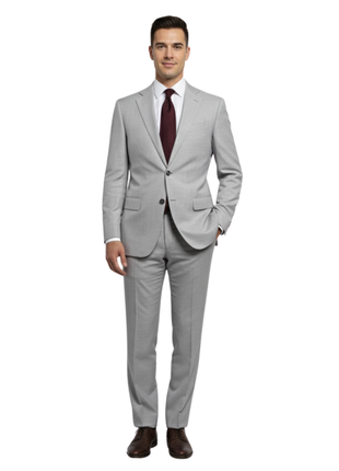 Ermenegildo Zegna Mens Solid Off-White Notch Lapel Classic Fit 2-Button Suit - 38R