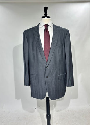 Ermenegildo Zegna Men's Charcoal Herringbone Notch Lapel Classic Fit 2-Button Wool Suit - 48R