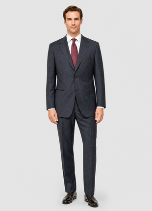 Sartoria Partenopea Mens Solid Charcoal Notch Lapel Slim Fit 3-button Wool Suit - 44R