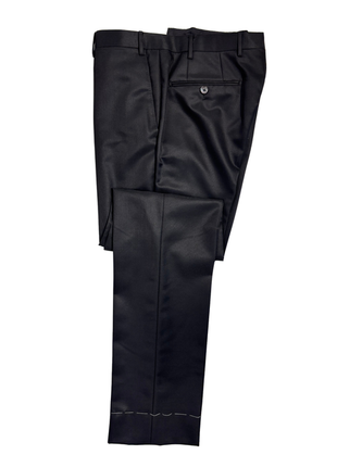 Corneliani Mens Solid Black Fully-Canvassed Peak Lapel Slim Fit 3-Piece Wool Silk Tuxedo - 40R