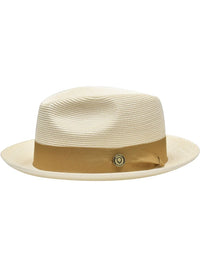 Thumbnail for Mens The Francesco Ivory & Cognac Straw Hat