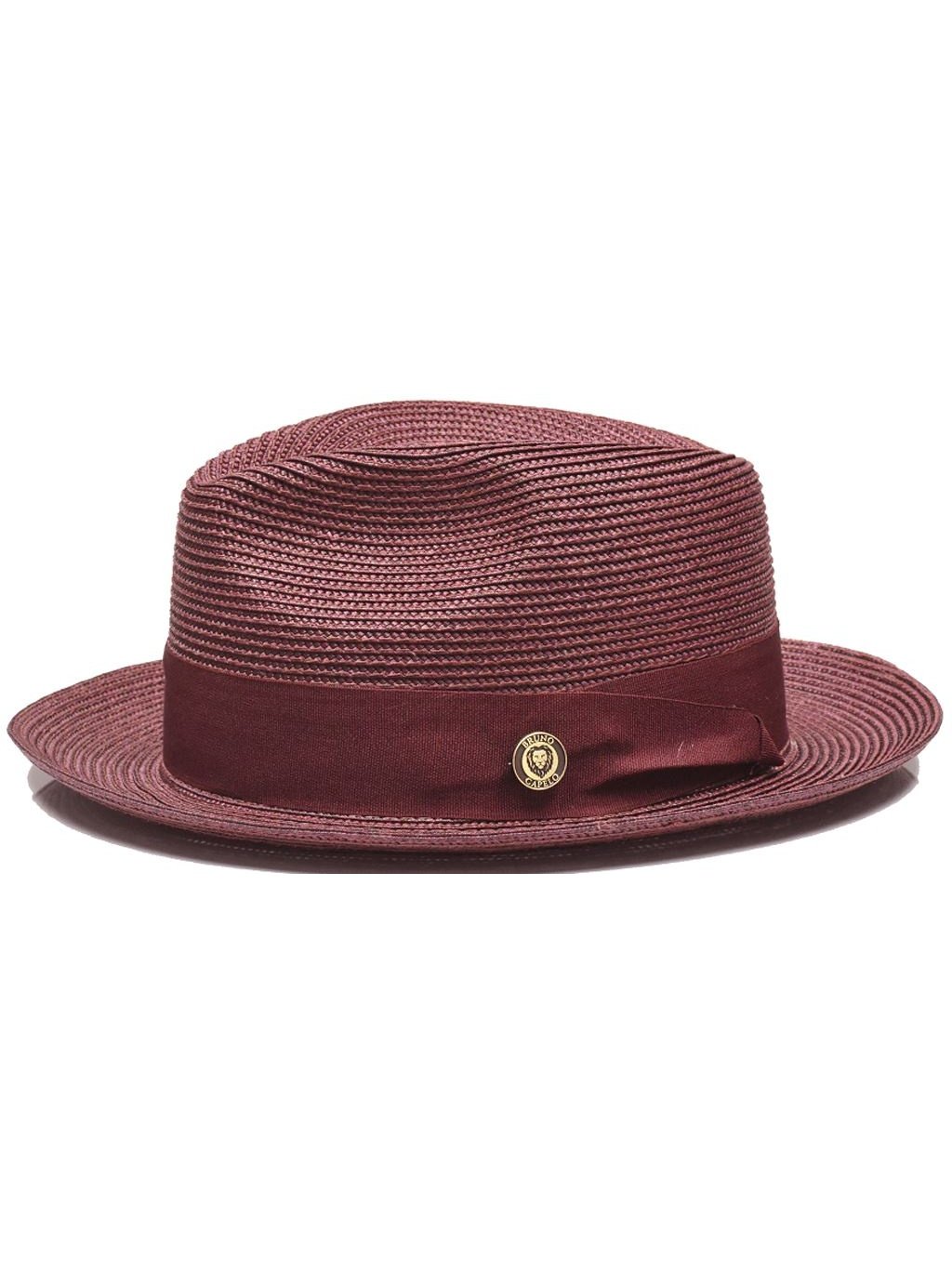 Mens The Francesco Burgundy Straw Hat