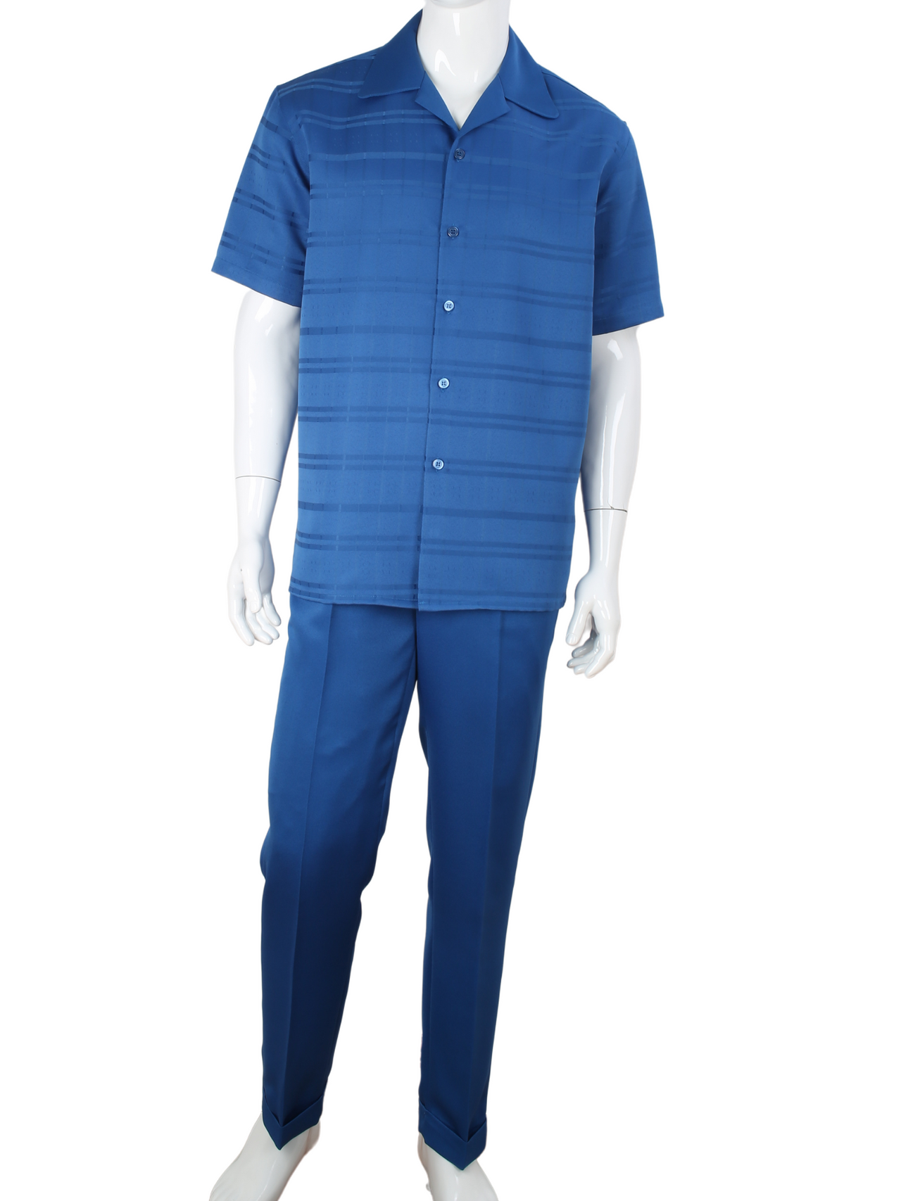 Apollo King Royal Diamond Blue Classic Fit 2 Piece Walking Suit