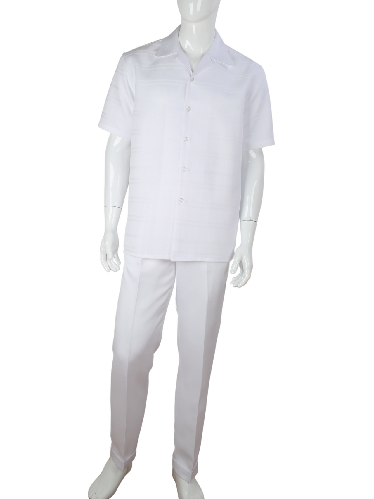 Apollo King Royal Diamond White Classic Fit 2 Piece Walking Suit