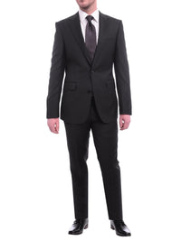 Thumbnail for Blujacket Mens Solid Black 100% Wool Regular Fit 2 Piece Suit