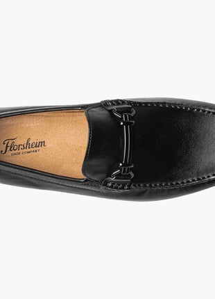 Florsheim Boys Talladega Solid Black Slip-on Moc Toe Bit Loafer Dress Shoes