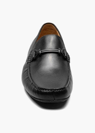 Florsheim Boys Talladega Solid Black Slip-on Moc Toe Bit Loafer Dress Shoes