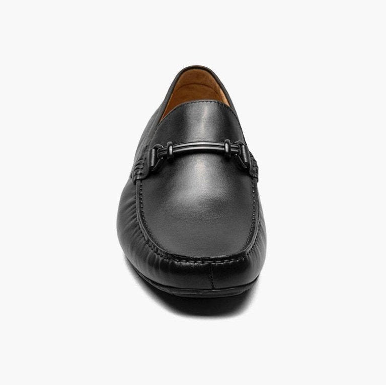 Florsheim Boys Talladega Solid Black Slip-on Moc Toe Bit Loafer Dress Shoes