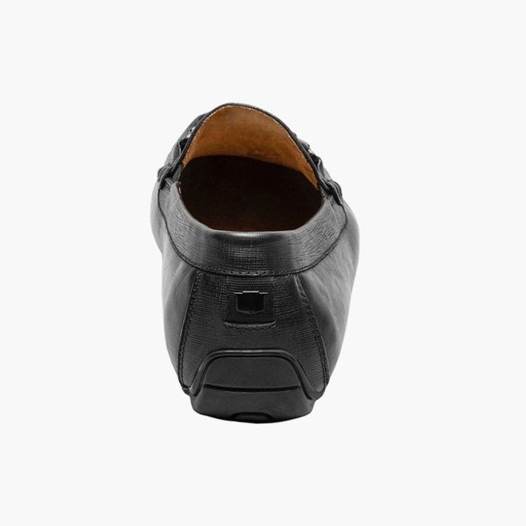 Florsheim Mens Talladega Solid Black Slip-on Moc Toe Bit Loafer Dress Shoes