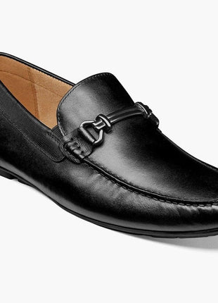 Florsheim Boys Talladega Solid Black Slip-on Moc Toe Bit Loafer Dress Shoes