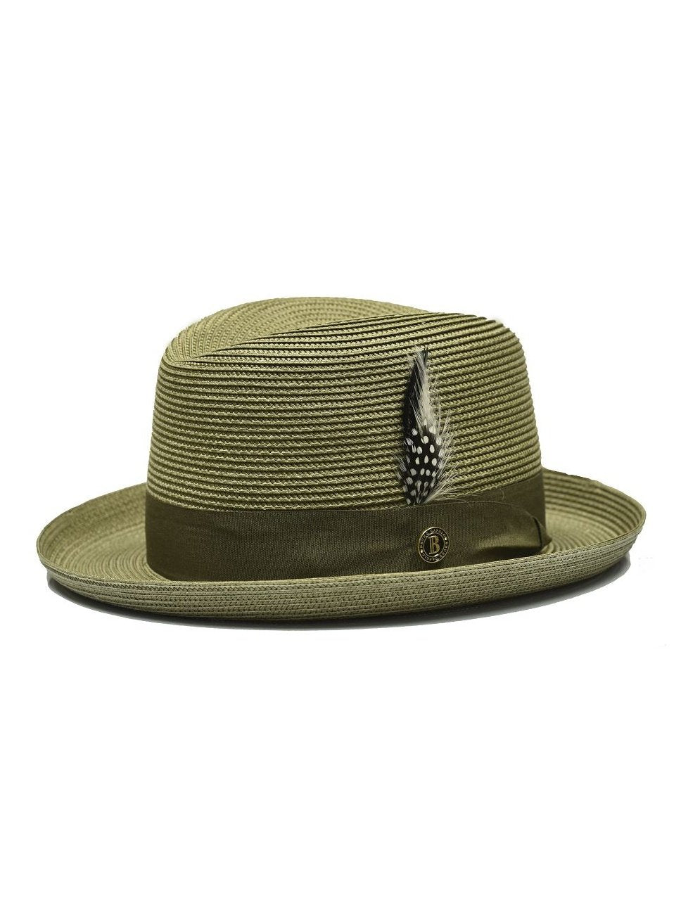 Mens The Godfather Olive Green Straw Hat