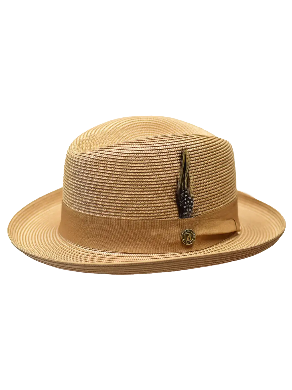 Mens The Godfather Cognac Brown Straw Hat