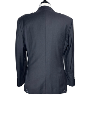 Giovanni Bresciani Mens Solid Black Satin Peak Lapel Slim Fit 1-Button Wool Tuxedo - 42R