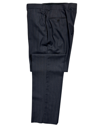 Sartoria Partenopea Mens Gray Pinstripe Notch Lapel Slim Fit 3-button Wool Suit - 44R